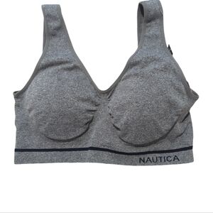 New Nautica Intimates Gray Padded Sports Bra Size 3X Removeable Pads Wireless